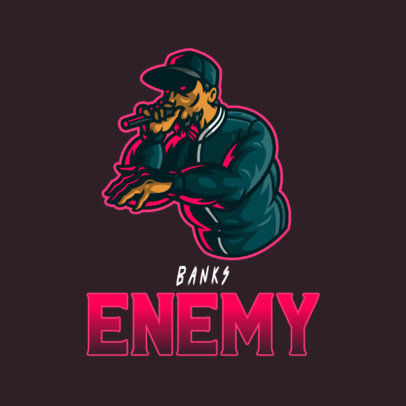 Logo Template for a Gaming Squad Featuring a Rapper Illustration