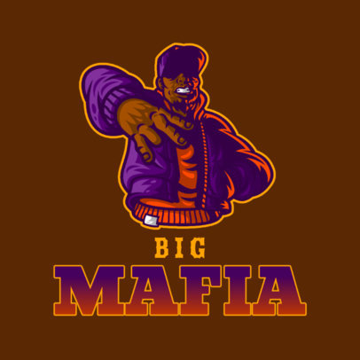 Hip-Hop Logo Template Featuring a Cool Character