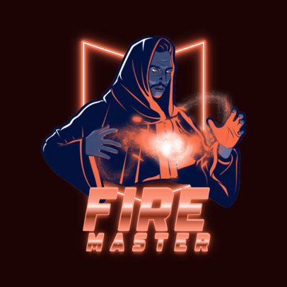Logo Template Featuring a Character with Energy-Manipulation Powers