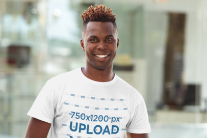 T-Shirt Mockup Featuring a Smiling Man with Dyed Hair 38845-r-el2