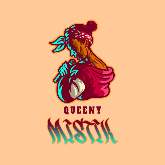 Placeit - Gaming Logo Maker Featuring a Female Rapper Illustration
