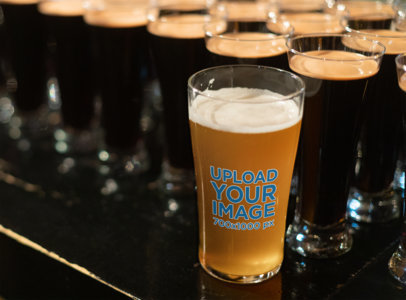 Beer Glass Mockup Featuring Different Kinds of Beer