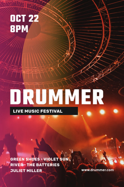 Modern Poster Design Template for Music Festivals 1900c-el1