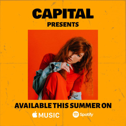 Simple Instagram Post Design Template for a Music Release Announcement 