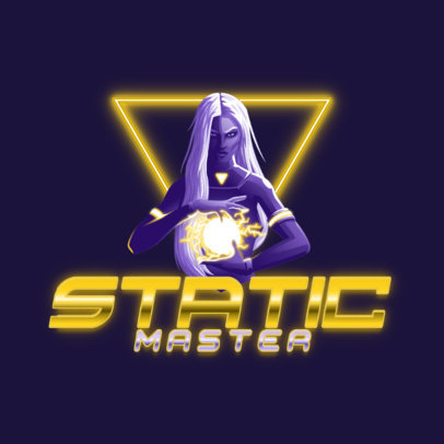 Gaming Logo Maker Featuring a Static Energy Sorceress