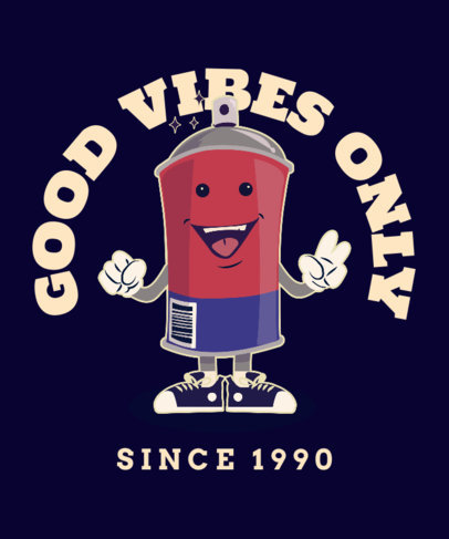 T-Shirt Design Maker Featuring a Happy Spray Paint Can 