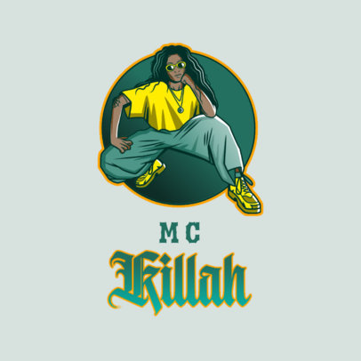 Online Logo Maker Featuring a Female Character with a Hip Hop Style