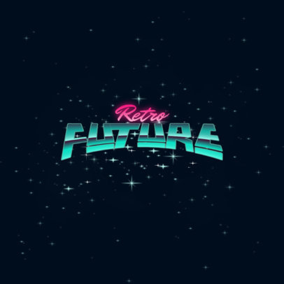 Typography Logo Template With a Retro-Futuristic Style 3395e