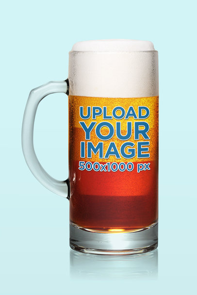 Mockup of a Tall Beer Glass Featuring a Transparent Background
