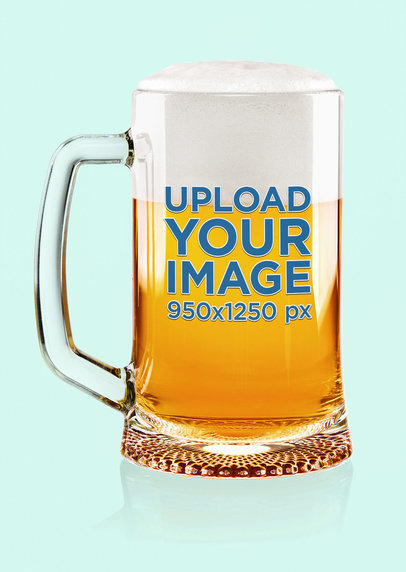 Mockup of a Beer Glass Featuring a Plain Color Background