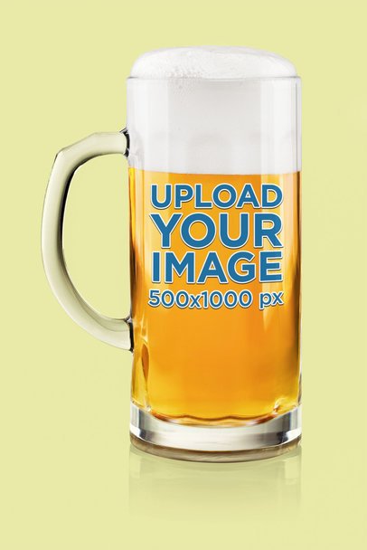 Mockup of a Beer Glass Placed in a Customizable Setting