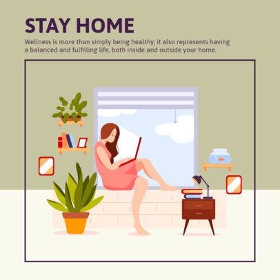 Instagram Post Template Indoor Self-Care Tips