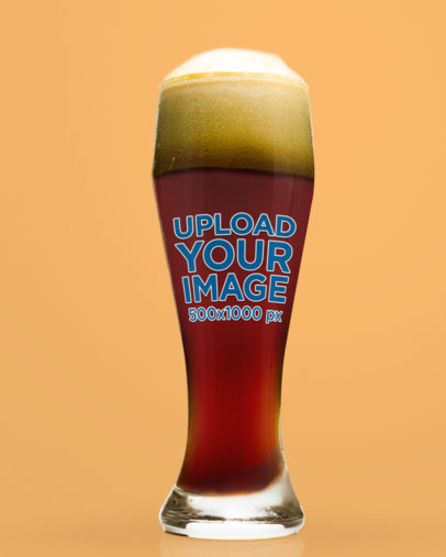 Mockup of Dark Beer in a Tall Glass