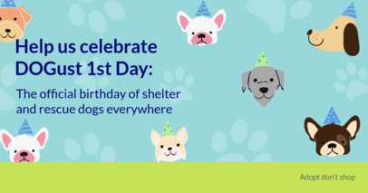 Facebook Post Maker Featuring Puppy Illustrations for a Dogust Celebration 2702