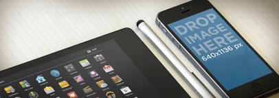 Product Mockup of an iPhone 5S on a Desk