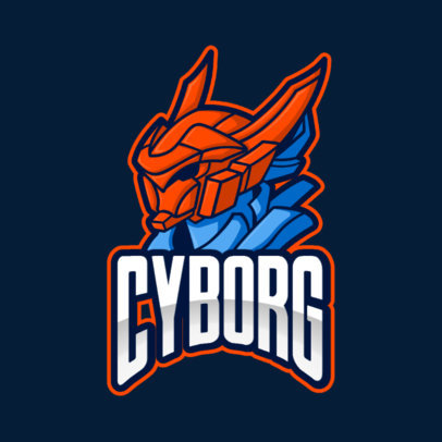 Illustrated Gaming Logo Creator with a Cyborg Warrior