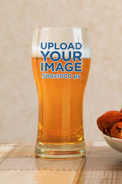 Mockup of a Curved Beer Glass
