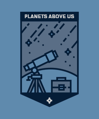 T-Shirt Design Creator Featuring a Telescope and a Meteor Shower 2088b-el1