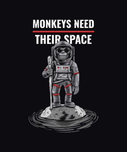 T-Shirt Design Maker Featuring Monkey Astronauts and Space Graphics