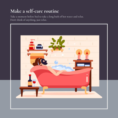 Illustrated Instagram Post Generator with a Self-Care Routine Advice