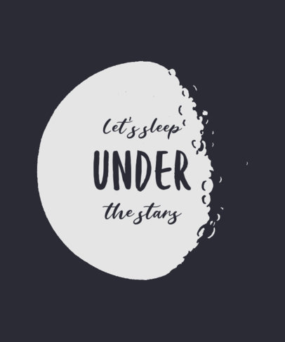 T-Shirt Design Template Featuring a Love Quote over a Moon Graphic