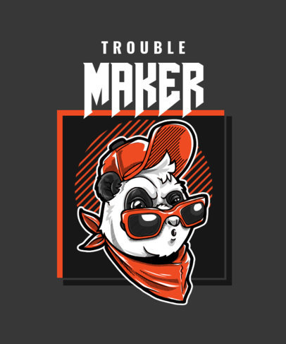 T-Shirt Design Template with Illustrations of Hip-Hop-Styled Animals