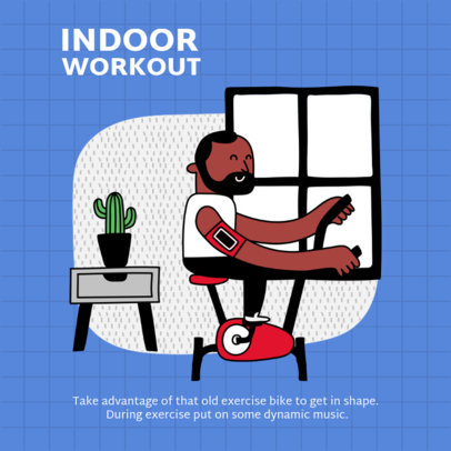 Instagram Post Template for Indoor Work Out Tips 