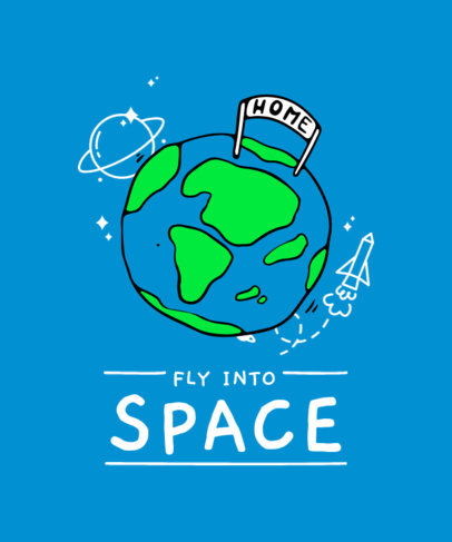 T-Shirt Design Maker Featuring Space-Related Illustrations