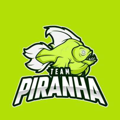 Mascot Logo Maker with a Mean Piranha Graphic 