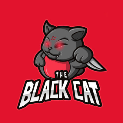 Gaming Logo Template Featuring a Cute Evil Kitten Mascot