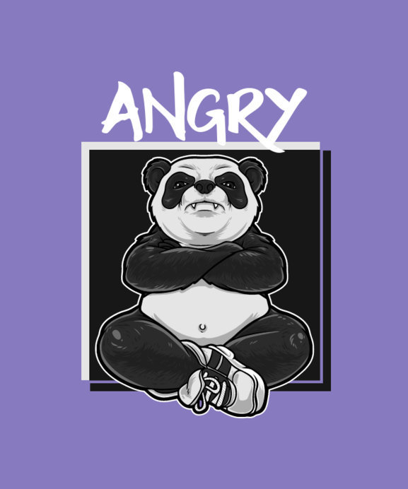 Placeit - Illustrated T-Shirt Design Creator with an Angry Panda Graphic