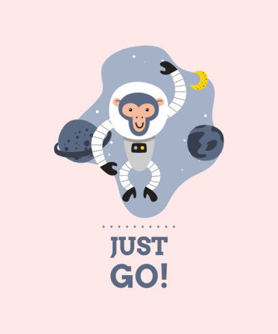 Illustrated T-Shirt Design Maker with a Silly Monkey in Space