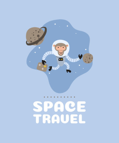 T-Shirt Design Creator with the Illustration of a Monkey Travelling Through Space