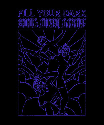 T-Shirt Design Maker for Rock Bands with Outline Art Illustrations