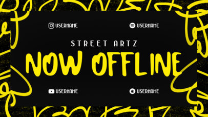 Twitch Offline Banner Maker Featuring a Street Vibe for a Music Artist