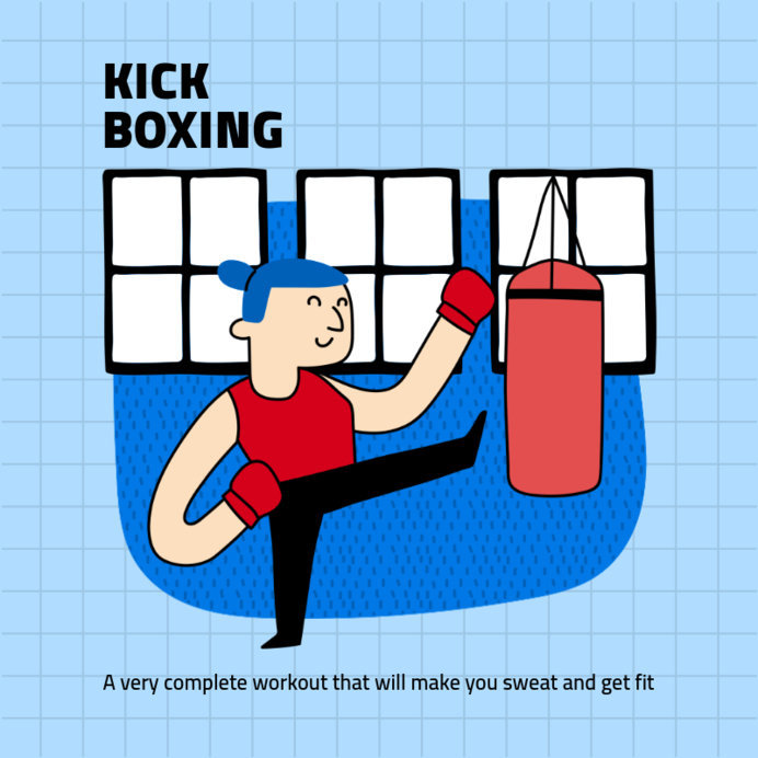 Instagram Post Creator with Tips for Kick Boxing at Home 