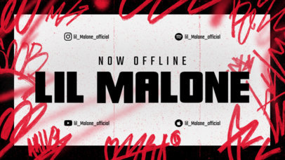 Twitch Offline Banner Generator with Graffiti Scribbles for a Musician 2703g