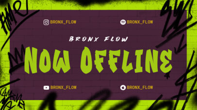 Twitch Offline Banner Maker for a Music Channel with Graffiti Graphics