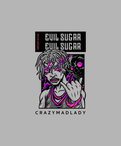 T-Shirt Design Featuring a Wicked Rapper Character