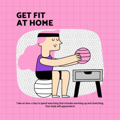 Instagram Post Maker with an Illustrated Woman Working Out