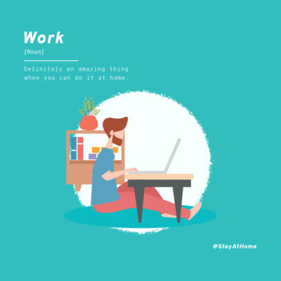 Social Media Post Maker with a Work From Home-Themed Illustration