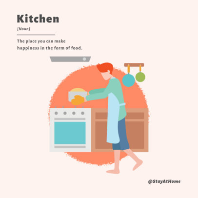 Illustrated Social Media Post Generator with a Cooking-Themed Graphic