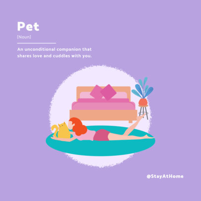 Adorable Pet-Themed Social Media Post Maker with a Simple Illustration