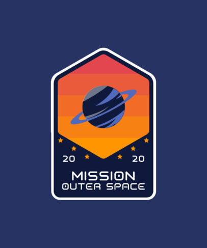 T-Shirt Design Creator Featuring Emblems with Space Objects