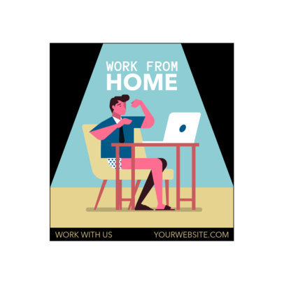 Illustrated Instagram Post Template Featuring Characters Doing Indoor Activities