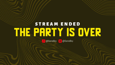 Twitch Overlay Design Template Featuring a Stream Ended Message and a Fluid Background 