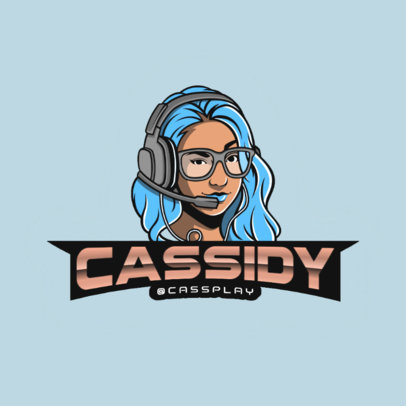 Gaming Logo Creator Featuring a Woman with a Gamer Headset