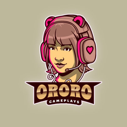 Logo Generator for a Gaming Profile Featuring a Female Character