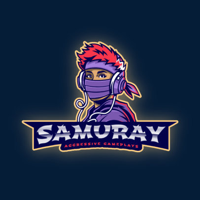 Gaming Logo Maker Featuring a Gamer with a Face Mask