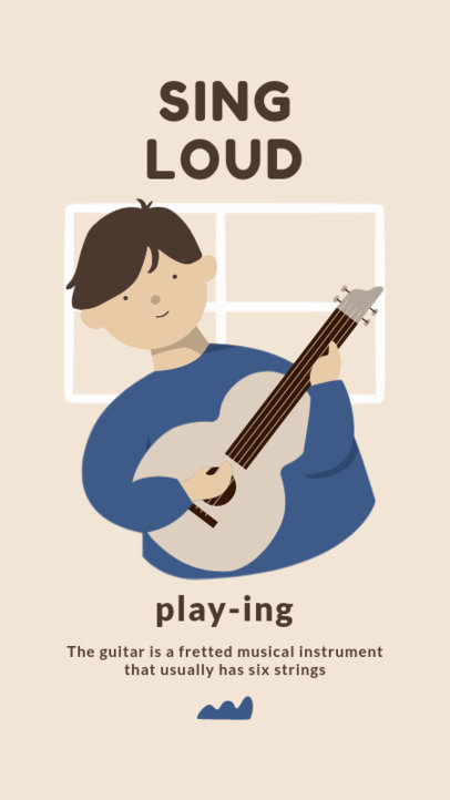 Instagram Story Template with an Illustration a Man Playing the Guitar 1990e-el1
